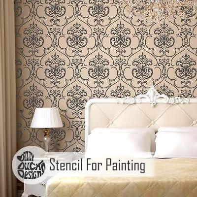 400x400 Karim Damask Stencil - Damask Painting