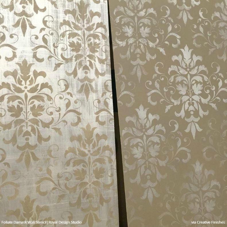 791x790 Large Trellis Wall Stencil Acanthus Damask Wall Stencil For Diy - Damask Painting