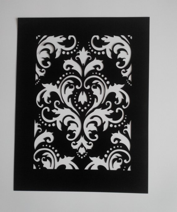 570x685 Reusable Plastic Damask Stencil Painting Art Supply Wall - Damask Painting