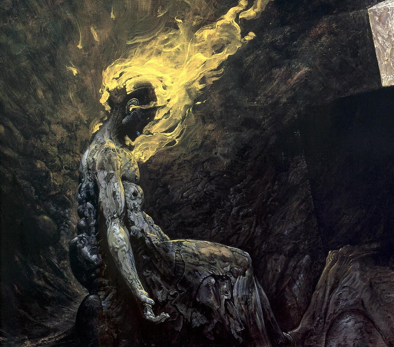 1280x1127 Emotional Landscapes Wayne Barlowe 1999 - Damnation Painting