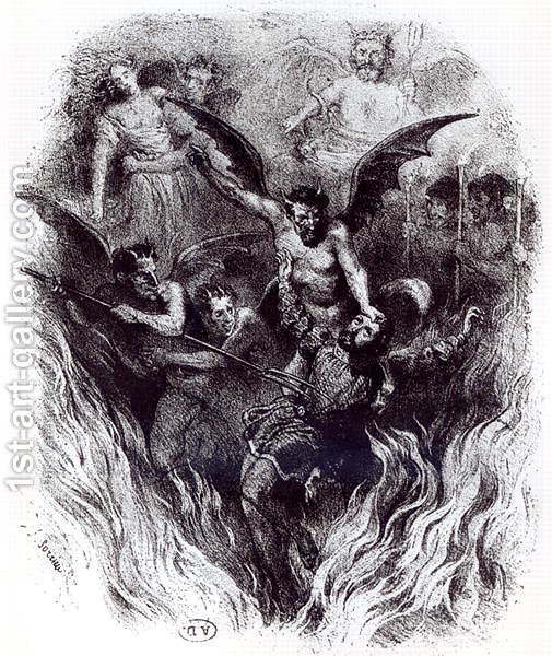505x600 Illustration For The Orchestra Score Of La Damnation De Faust 1846 - Damnation Painting
