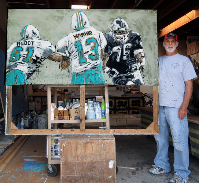 651x600 Dan Marino Miami Dolphins Painting Art - Dan Marino Painting