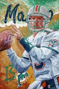 236x354 Dan Marino Painting By Stephen Holland Phins Dan - Dan Marino Painting