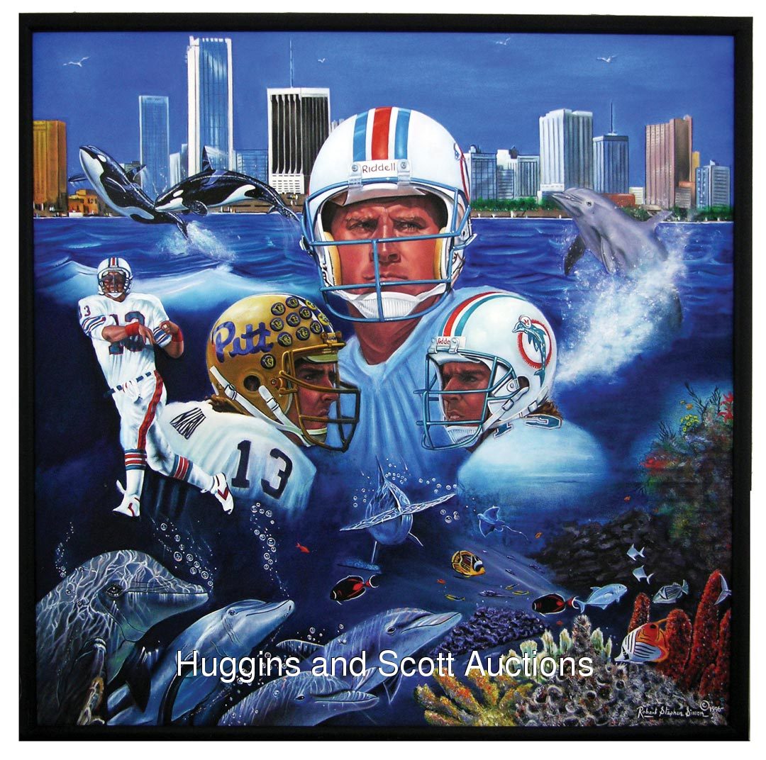 1080x1072 Large Original Robert Stephens Simon Artwork Of Dan Marino - Dan Marino Painting