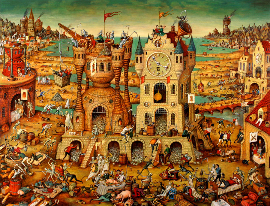 900x686 Time. The Dance Of Death. 2005 By Tyukanov - Dance Of Death Painting