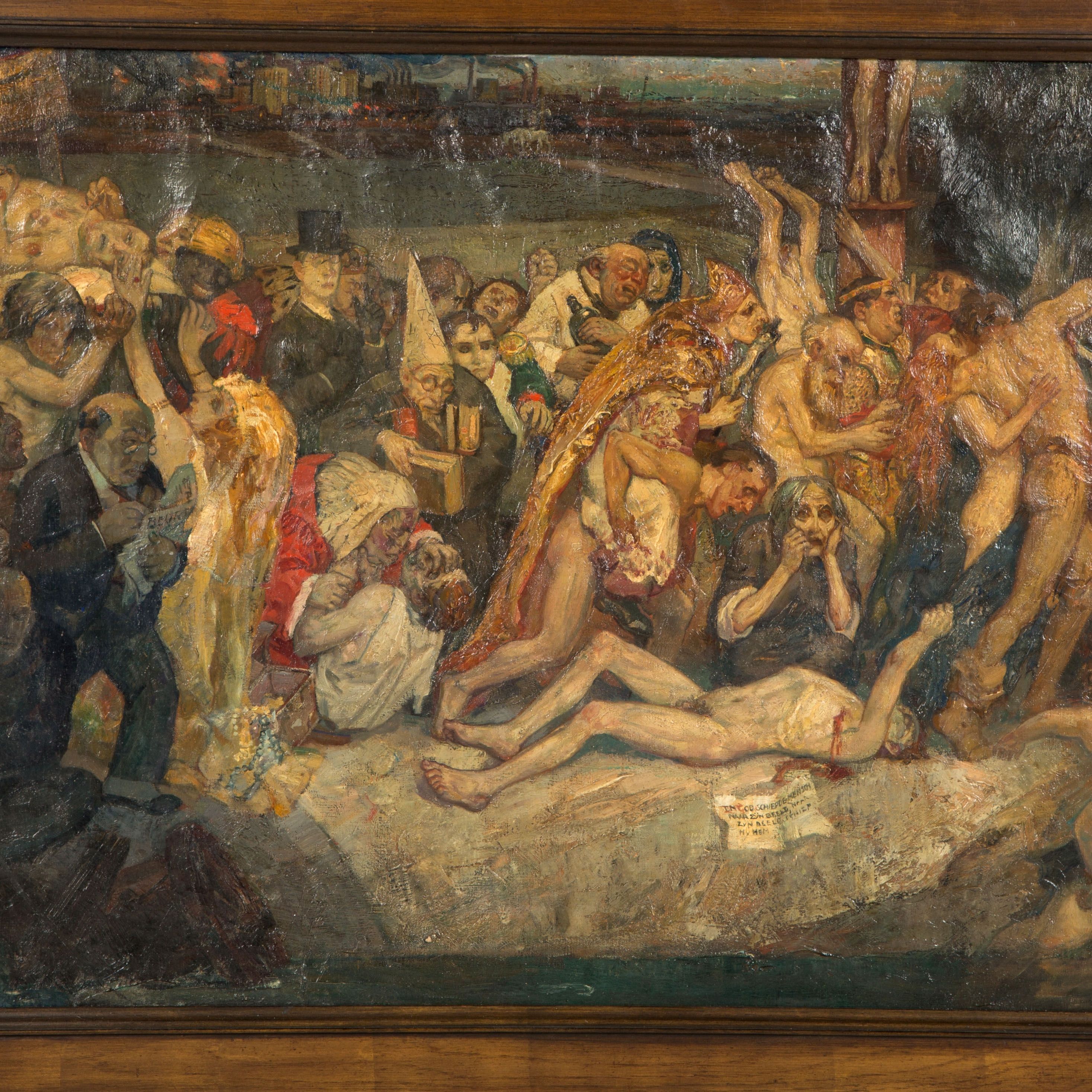 2935x2935 Belgian Expressionist School. Dance Of Death, Painting - Dance Of Death Painting