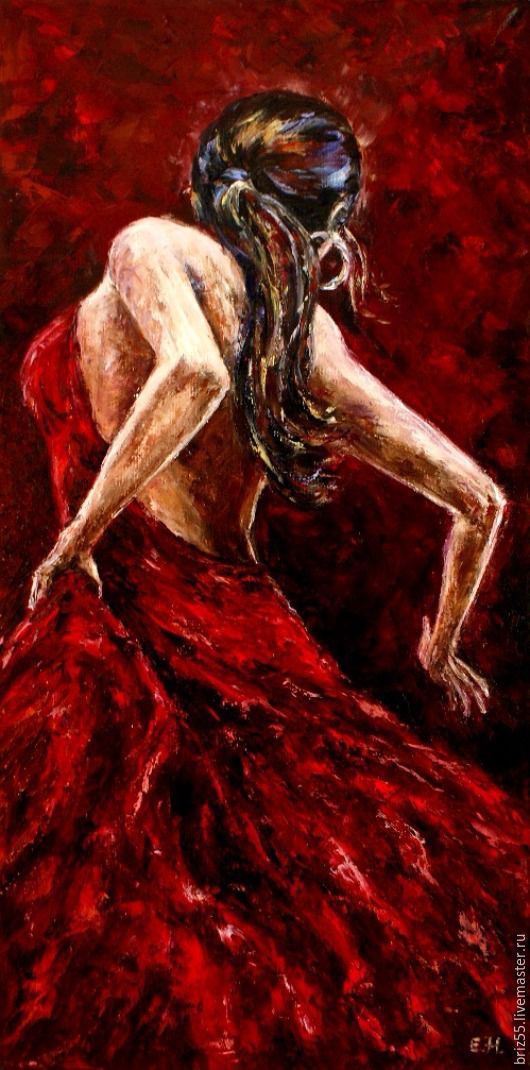 530x1070 Oil Painting Fire Dance Shop Online On Livemaster With Shipping - Dance Oil Painting