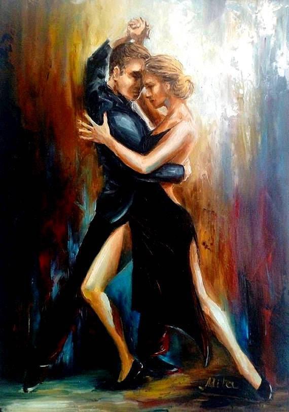 570x813 Original Oil Painting Last Tango Passion Dance - Dance Oil Painting