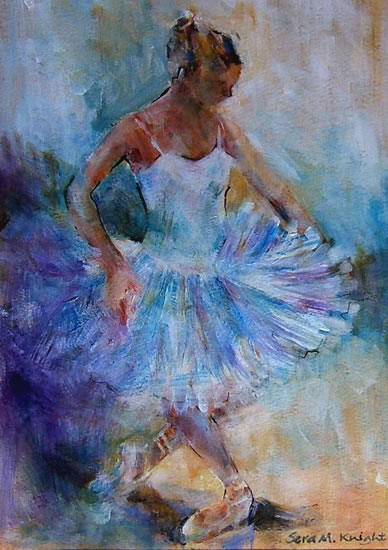 388x550 New Superb Original Sera Knight S.w.a Curtsy Ballet Dance Girl - Dance Painting