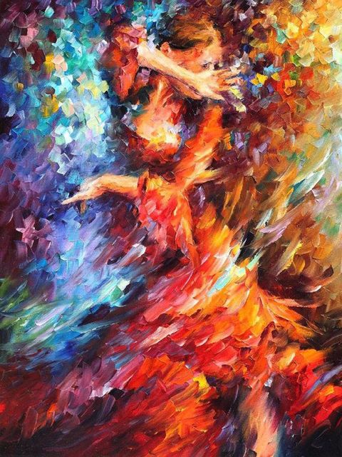 480x640 Online Shop Handmade Knife Painting Artist Designed High Quality - Dance Painting Images