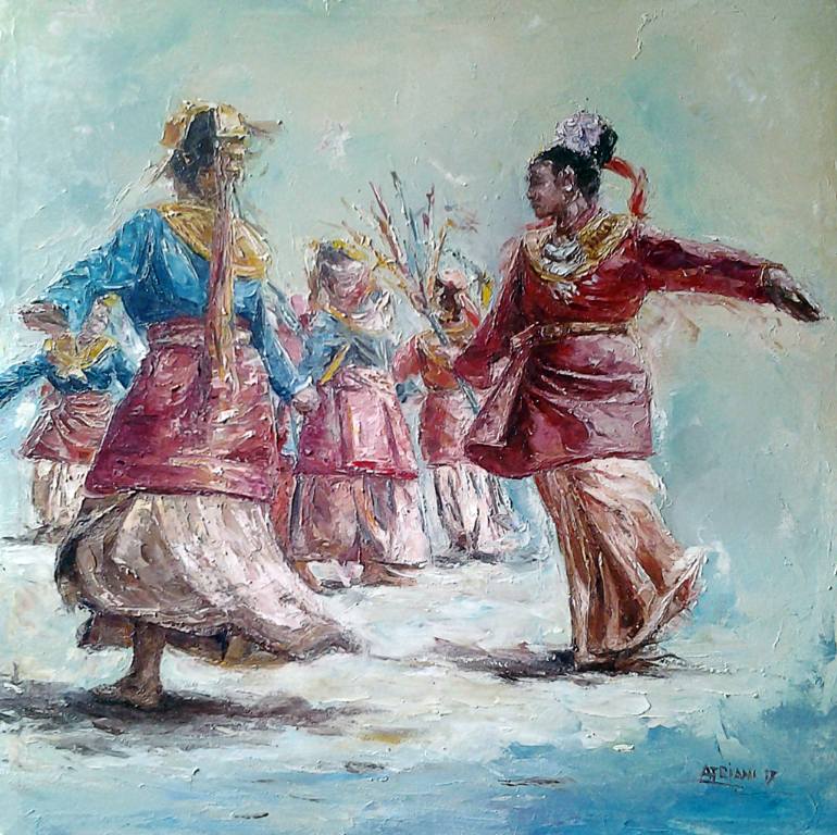 770x768 Saatchi Art Malay Dance Painting By A F R I A N I - Dance Painting Images