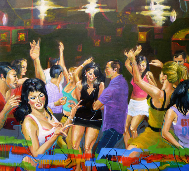 607x550 Rodolfo Stanley - Dance Party Painting