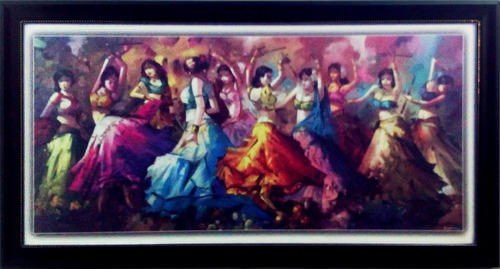 500x269 Social Dance Party Moderen Art Painting With Frame - Dance Party Painting