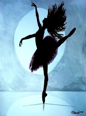 Dancer Silhouette Painting at PaintingValley.com | Explore collection ...