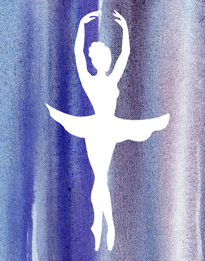 707x900 Ballerina Silhouette Swan Lake Painting By Irina Sztukowski - Dancer Silhouette Painting
