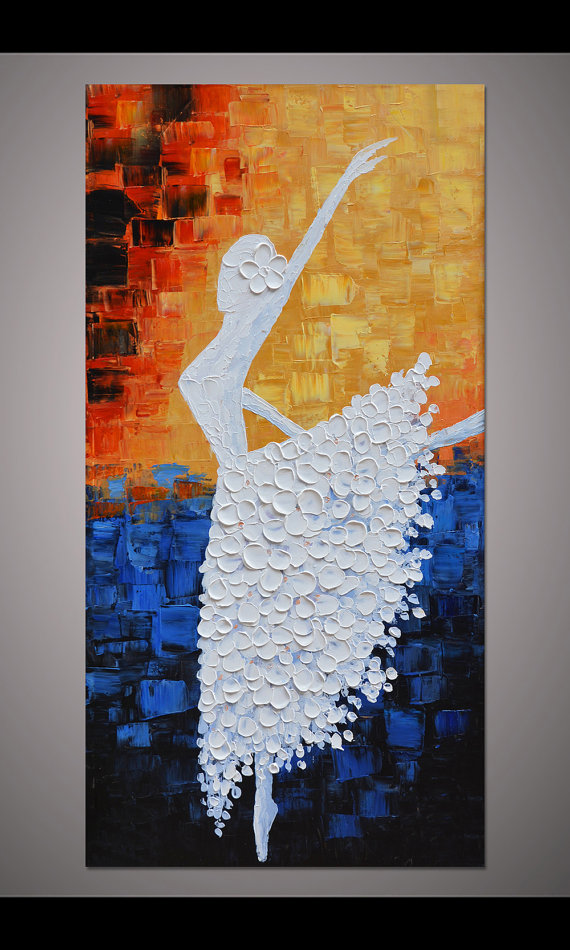 570x950 Hand Painted Dancing Ballerina Painting Wall Art Picture - Dancing Ballerina Painting