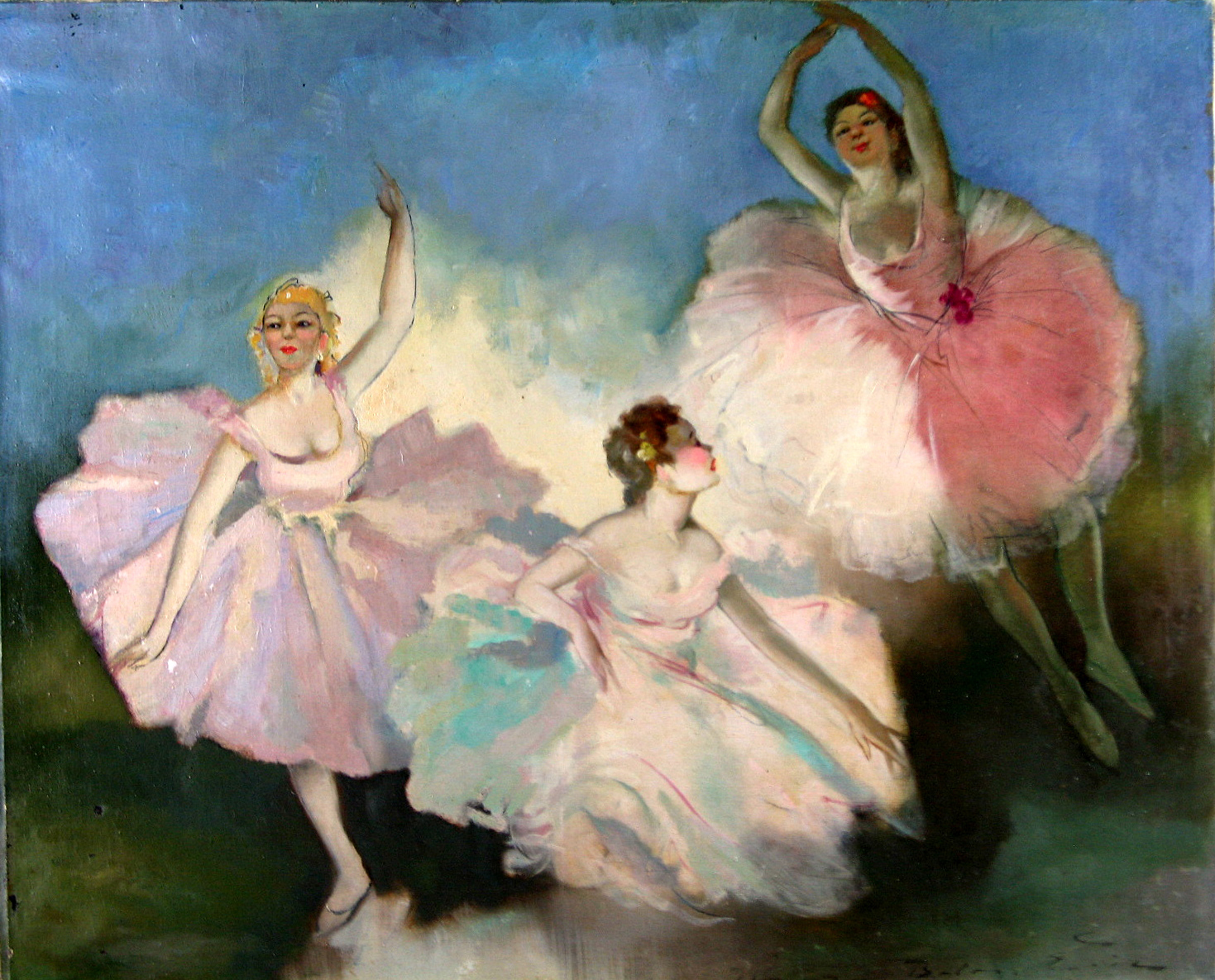 1469x1185 Hungarian Fine Art Hungarian Paintings Hungarian Art Gallery - Dancing Ballerina Painting