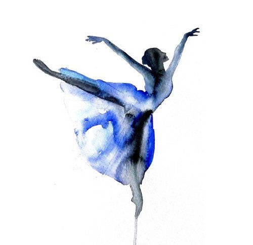 500x486 The Dancer Art Dancers, Dancing And Watercolor - Dancing Ballerina Painting