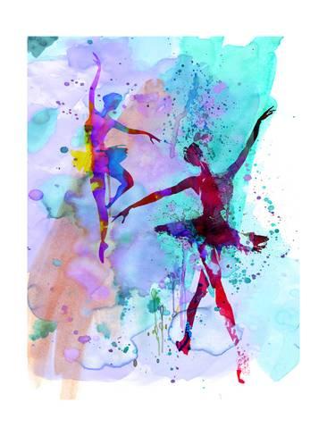 366x488 Two Dancing Ballerinas Watercolor 2 Art By Irina March - Dancing Ballerina Painting