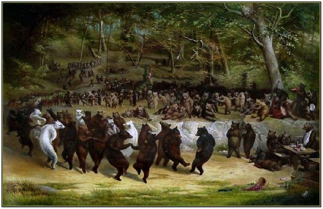 653x424 Dancing Bears Painting William Holbrook Beard.jpg - Dancing Bears Painting