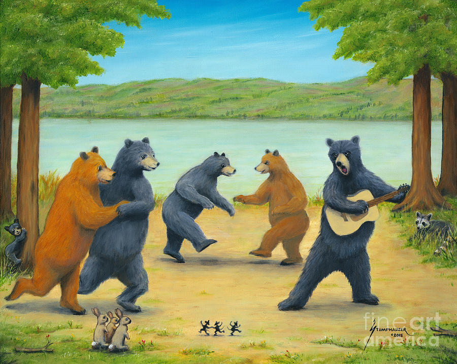 Dancing bears painted. Танцующие медведи. Танец медведя. Медведь пляшет. Танцующий Медвежонок.