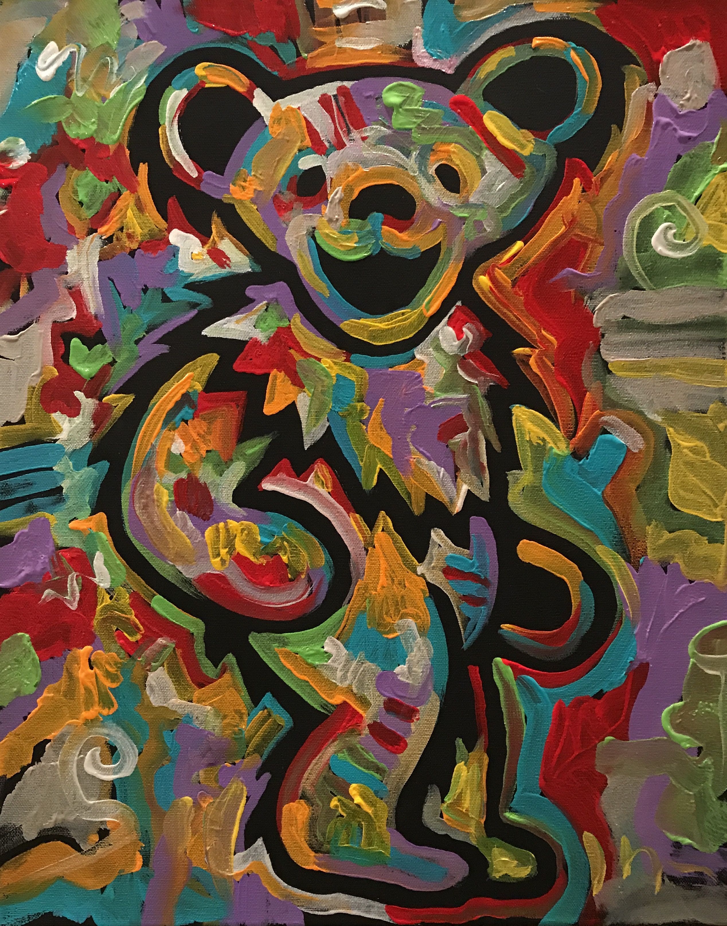 2536x3230 Grateful Dead Art Dancing Bear By Matt Pecson Pop Art Painting - Dancing Bears Painting