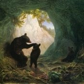 174x174 The Bear Dance William Holbrook Beard Reproduction 1st Art Gallery - Dancing Bears Painting