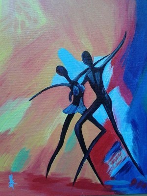 300x400 Dancing Couple - Dancing Couple Painting