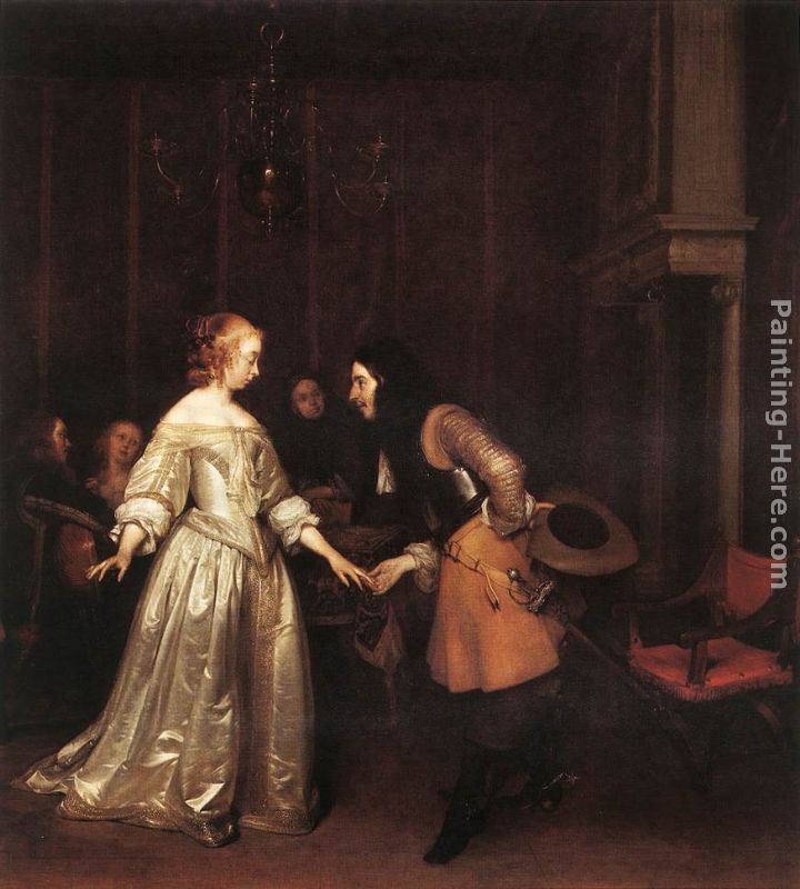 720x800 Gerard Ter Borch The Dancing Couple Painting Anysize 50% Off - Dancing Couple Painting