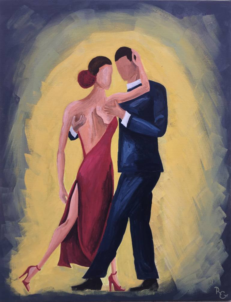 770x1006 Saatchi Art Dancing Couple Painting By Radka Gicheva - Dancing Couple Painting