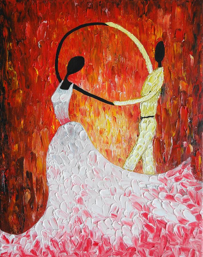 710x900 Scarlet Dance Painting By Tanya Anurag - Dancing Couple Painting