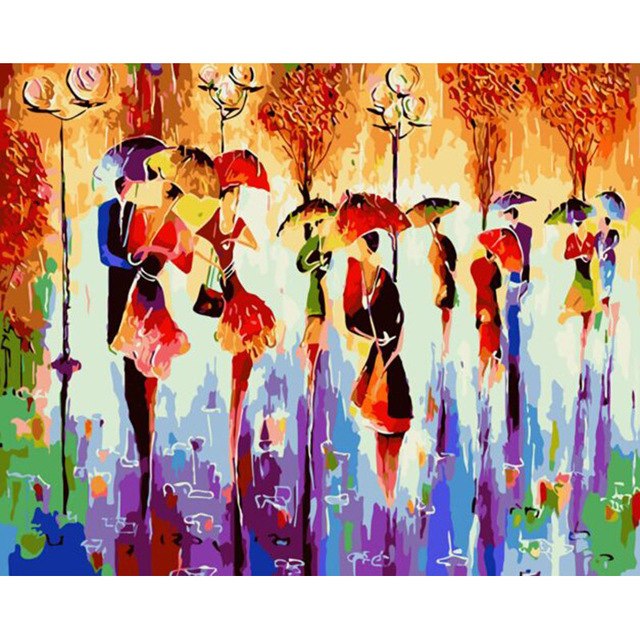 640x640 Artsailing Diy Pictures By Numbers Abstract Dancing Couple - Dancing Couple Painting