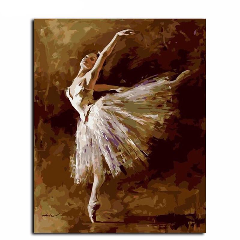 800x800 Dancing Girl Diy Canvas Oil Painting By Numbers Kit - Dancing Girl Painting