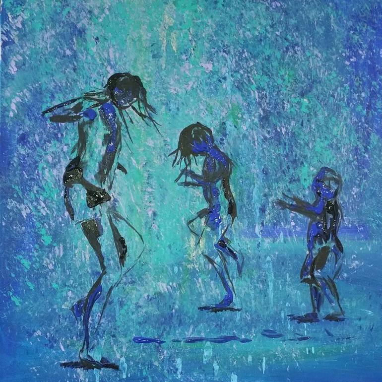 770x770 Saatchi Art Sold Original 30 X 30 Summer, Dancing In The Rain - Dancing In The Rain Painting