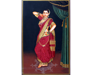 300x250 Dancing Lady Tanjare Paintings Tanjavur Indian Gold Leaf Usa India - Dancing Lady Painting