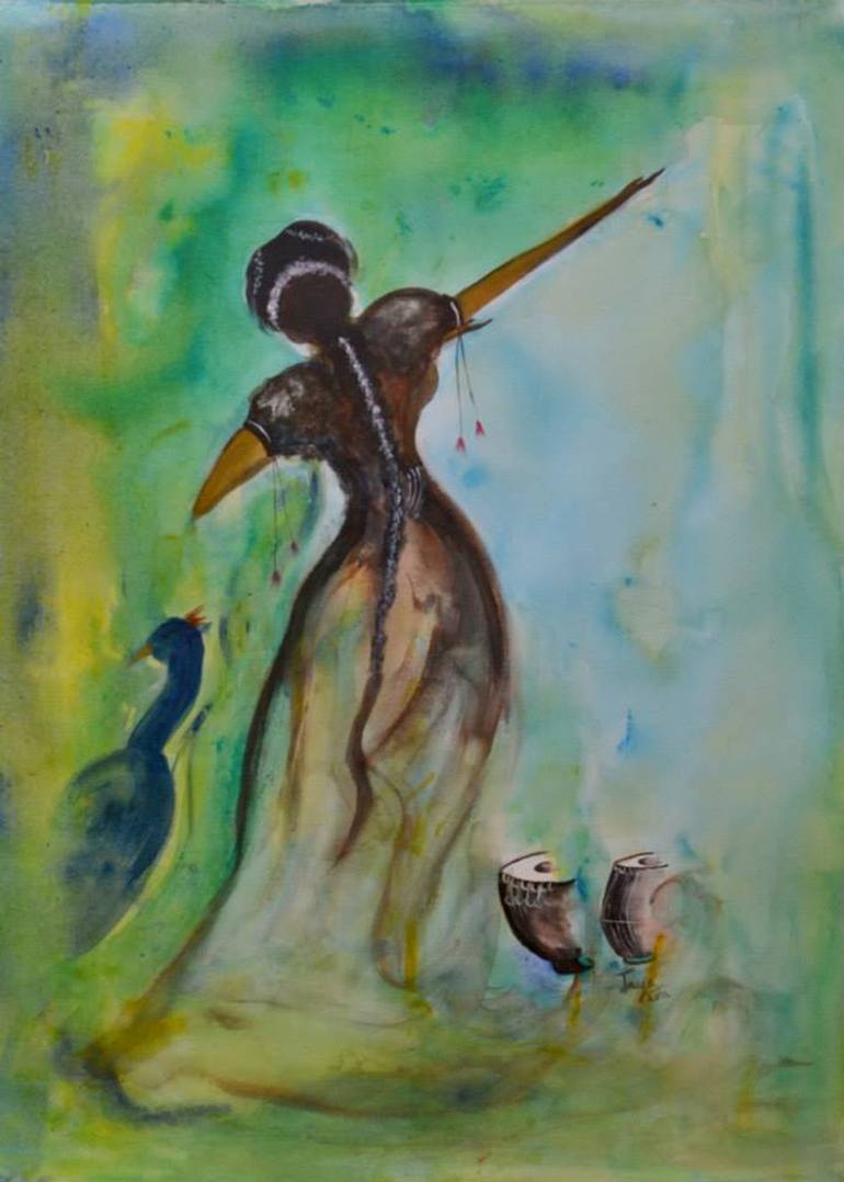 770x1078 Saatchi Art Dancing Lady Painting By Jaya Bhatia - Dancing Lady Painting