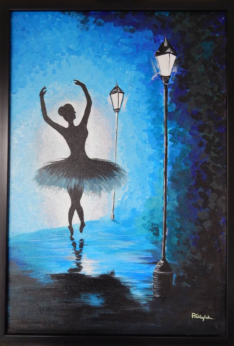 770x1137 Saatchi Art Dancing Lady On Street Painting By Pratik Vaghela - Dancing Lady Painting