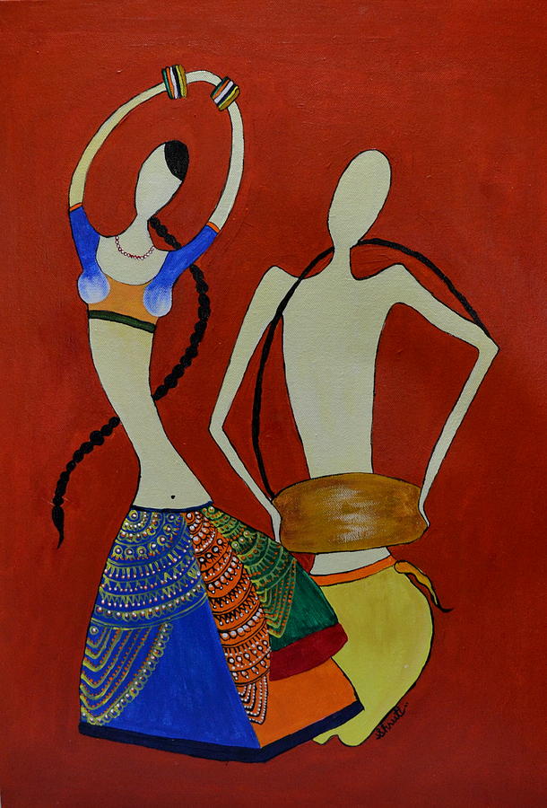 610x900 The Dancing Lady Painting By Shruti Prasad - Dancing Lady Painting