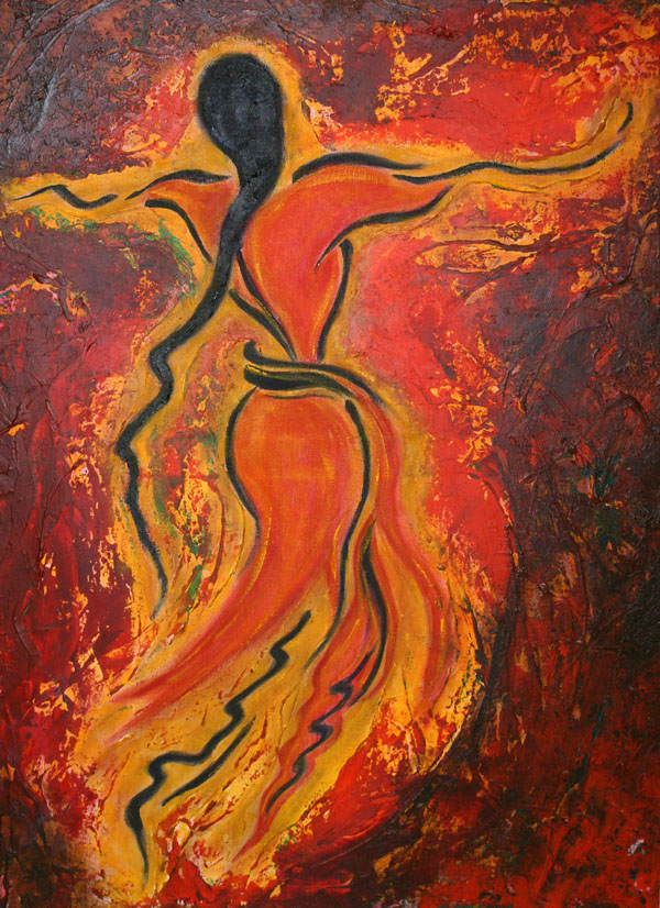 600x826 Vibha Nanda Art - Dancing Lady Painting