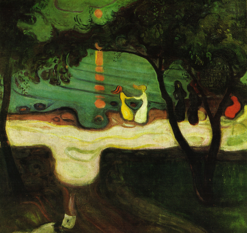 500x472 Edvard Munch - Dancing On The Beach Painting