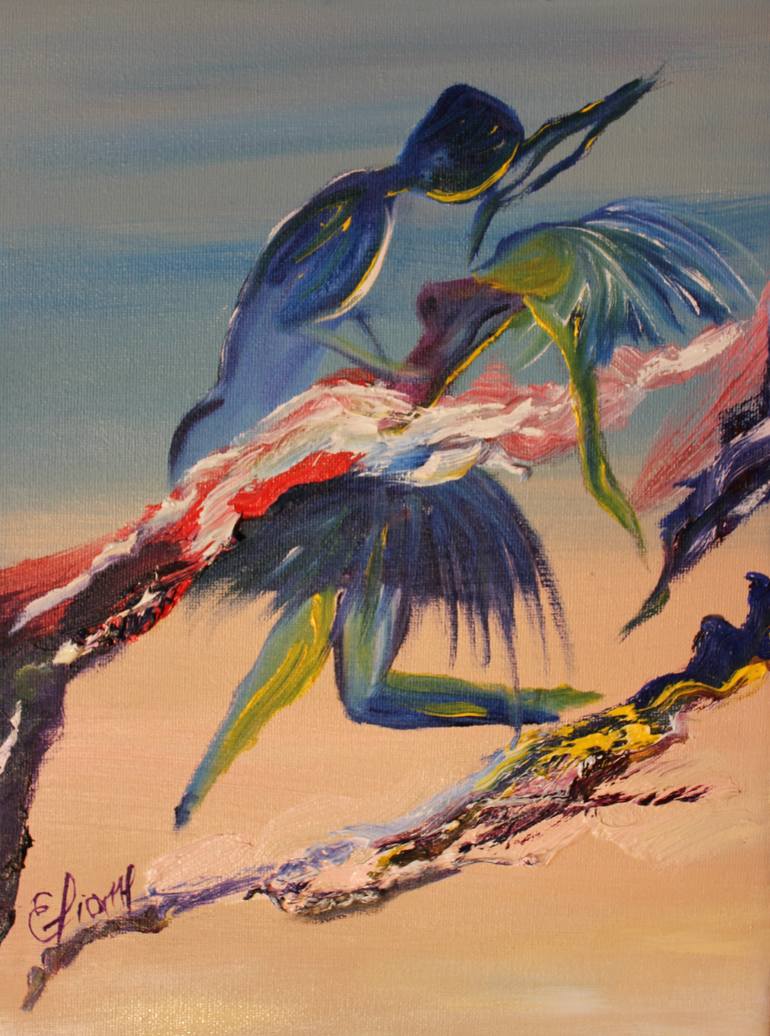770x1036 Saatchi Art Dancing On The Beach Painting By Eliane Ellie - Dancing On The Beach Painting