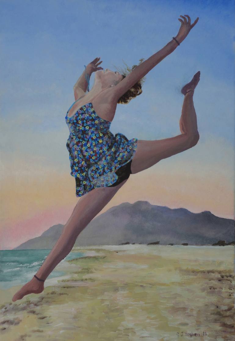 770x1117 Saatchi Art Dancing On The Beach Painting By Gary Hogben - Dancing On The Beach Painting