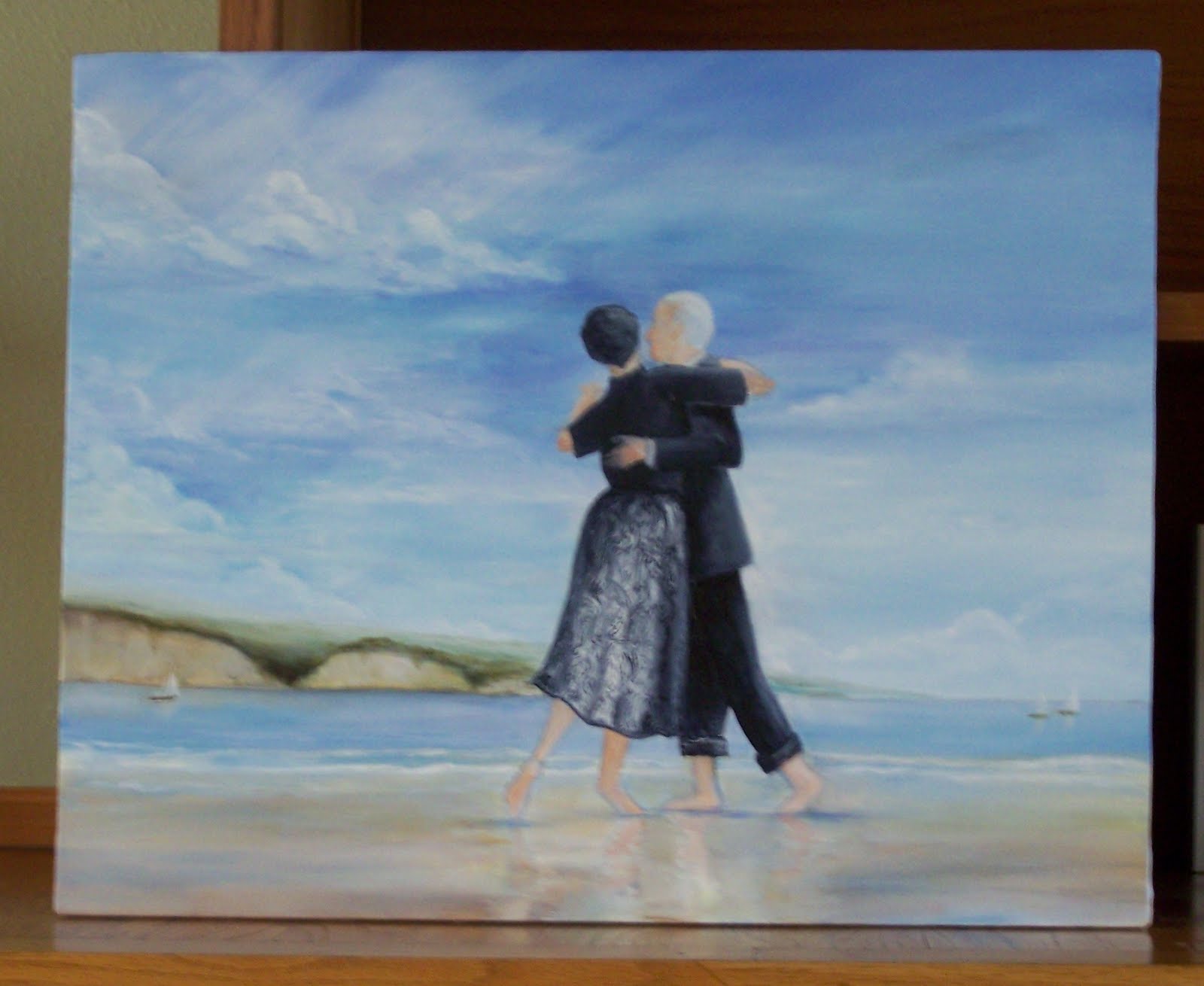 1600x1310 Sheila's Art Dancing On The Beach (20 X 16) Wip - Dancing On The Beach Painting