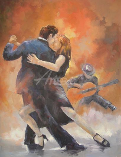 410x533 Dancing For Two People Oil Painting Op Cf8 14 - Dancing People Painting