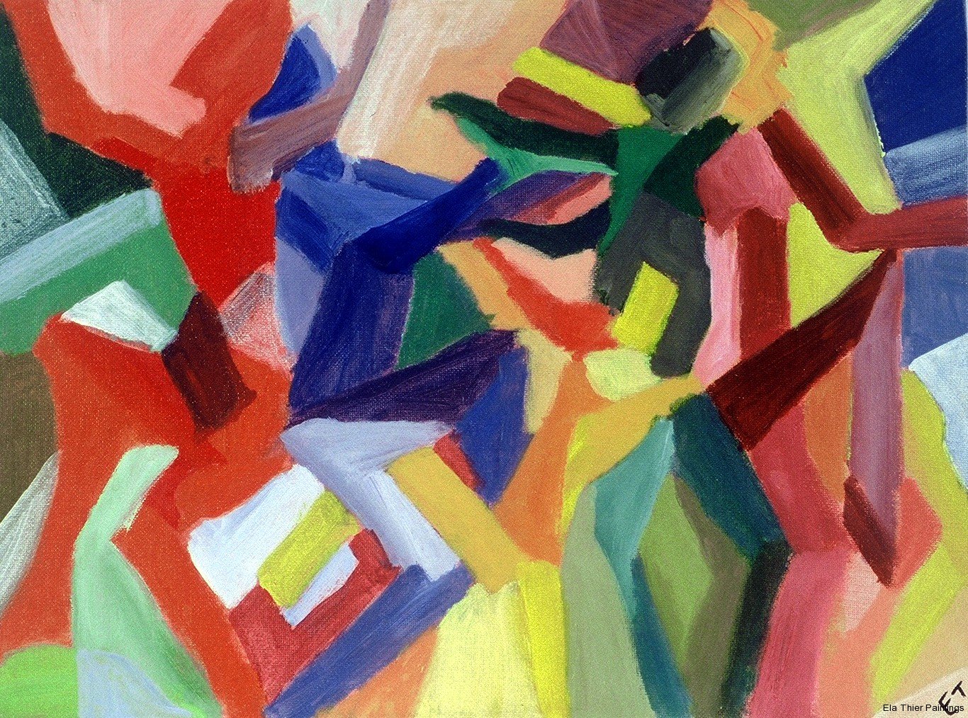 1366x1014 Ela Thier Paintings - Dancing People Painting