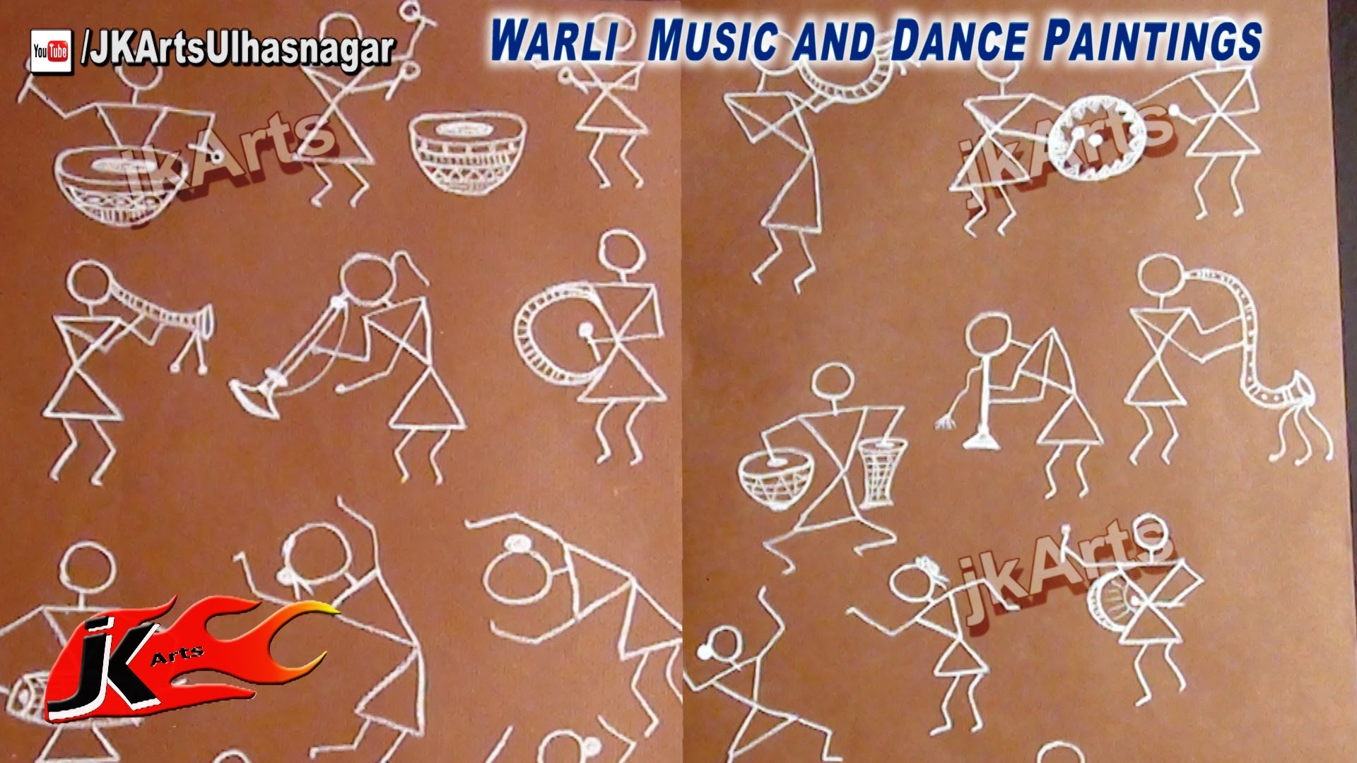1920x1080 Warli Music And Dance Paintings - Dancing People Painting
