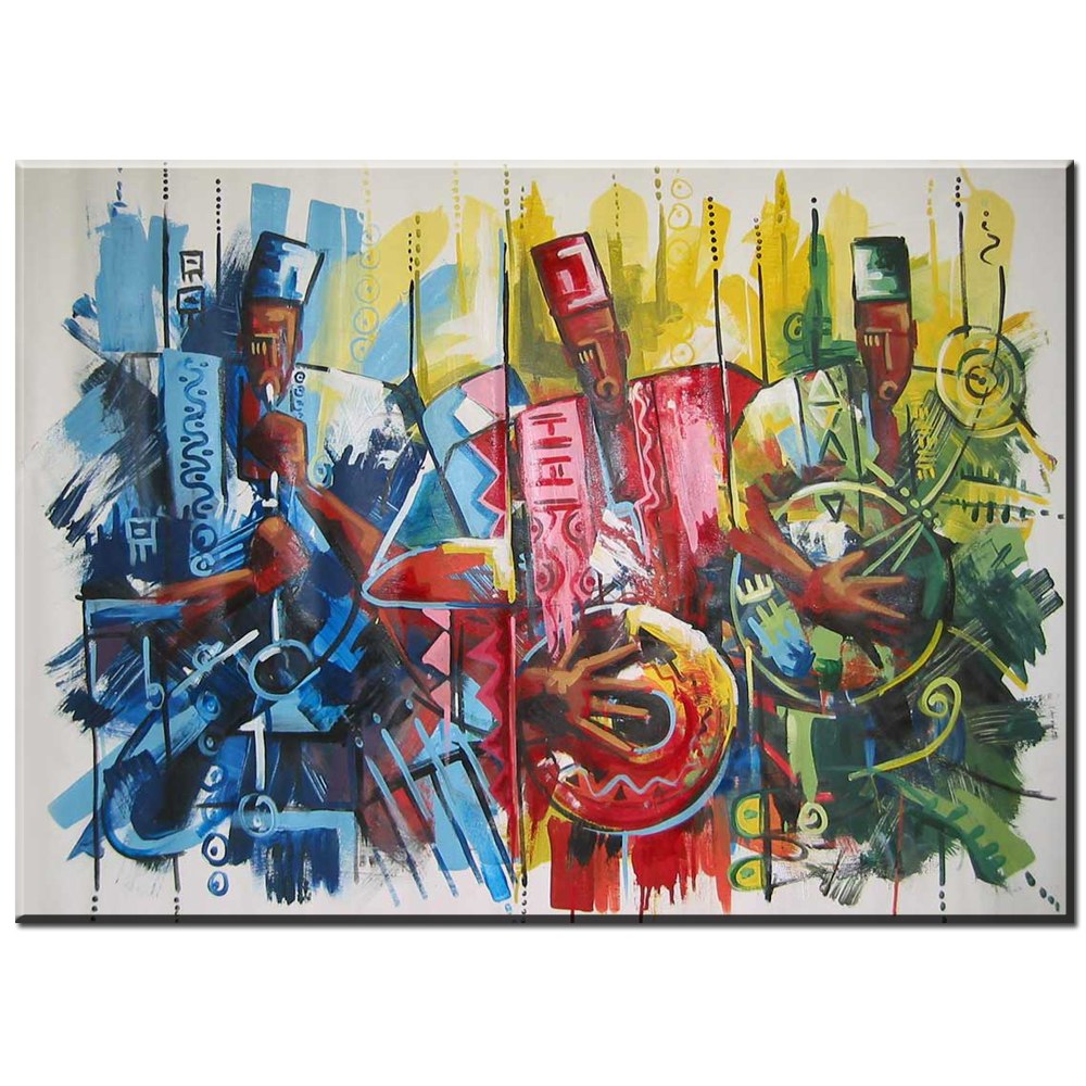 1000x1000 Xdr842 African Dancing People Portrait Oil Painting Art Prints - Dancing People Painting