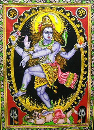 326x450 Dancing Shiva As Nataraja Hindu God Colorful Batik - Dancing Shiva Painting