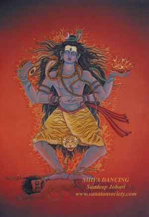 300x437 Paintings Shiva Dancing 1 - Dancing Shiva Painting