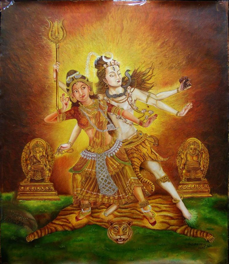 782x900 Shiva Parvati Dancing Handmade Handicraft Gt Tibetan Thangka - Dancing Shiva Painting